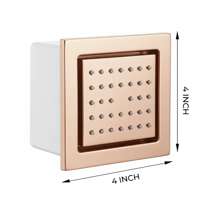 Brass Body Jet Shower 4 Inch Rose Gold â Gravity Bath
