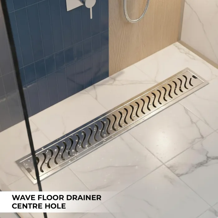 Stainless Steel Wave Centre Hole Shower Drain 36 Inch â Gravity Bath