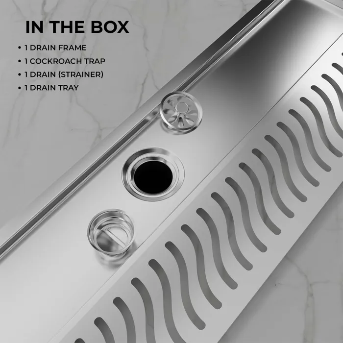 Stainless Steel Wave Centre Hole Shower Drain 36 Inch â Gravity Bath