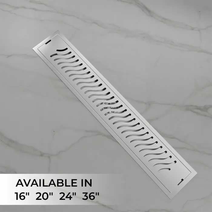 Stainless Steel Wave Centre Hole Shower Drain 36 Inch â Gravity Bath