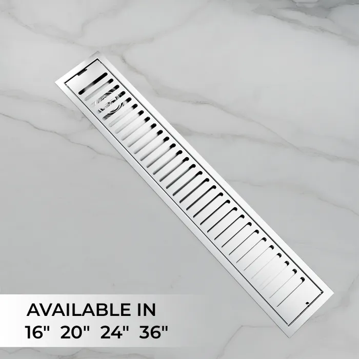 Stainless Steel Vertical Line Side Hole Shower Drain 36 Inch â Gravity Bath