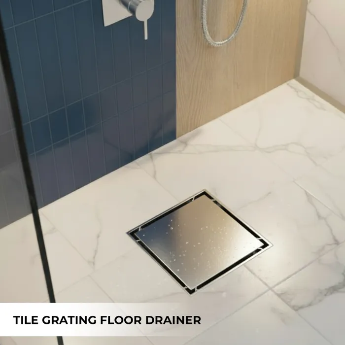 Stainless Steel Tile Floor Grating Shower Drain 6x6 Inch â Gravity Bath
