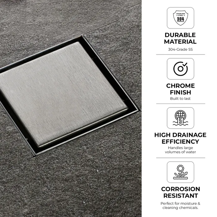 Stainless Steel Tile Floor Grating Shower Drain 6x6 Inch â Gravity Bath