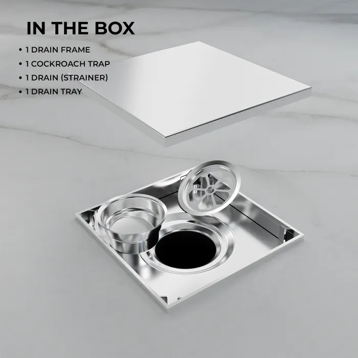 Stainless Steel Tile Floor Grating Shower Drain 6x6 Inch â Gravity Bath