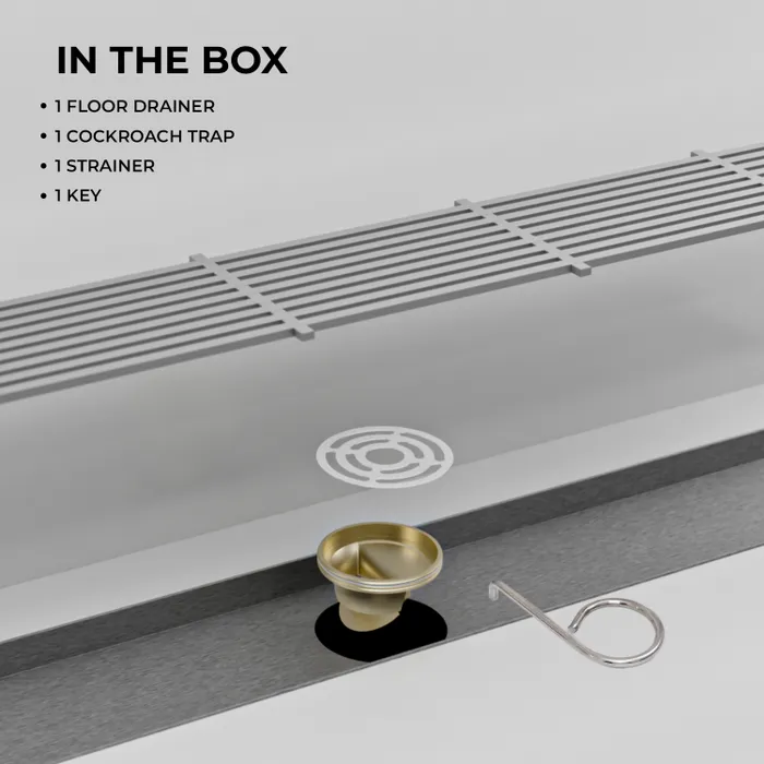 12 Inch Centre Hole Floor Drain Brushed Steel for Bathroom Gravity Bath