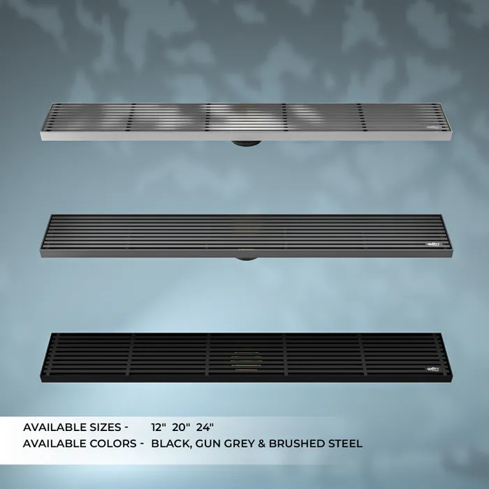 12 Inch Centre Hole Floor Drain Brushed Steel for Bathroom Gravity Bath