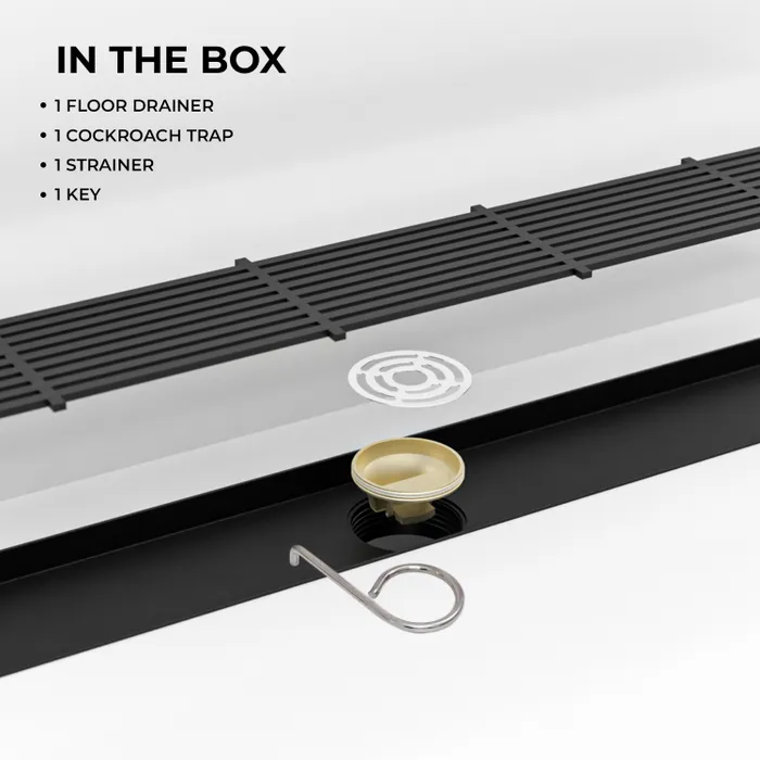 12 Inch Centre Hole Floor Drain Black for Bathroom Gravity Bath