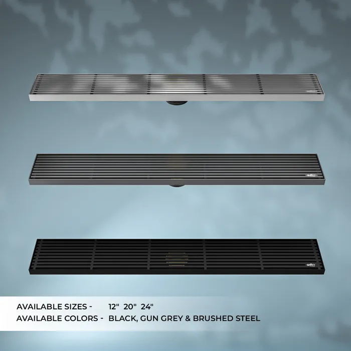 12 Inch Centre Hole Floor Drain Black for Bathroom Gravity Bath