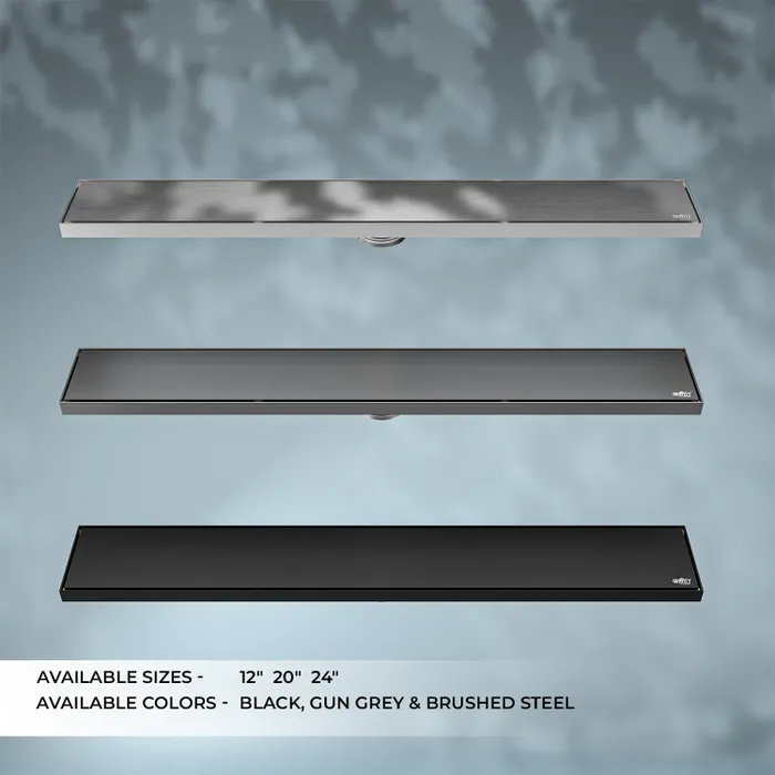 12 Inch Tile Centre Hole Floor Drain Brushed Steel for Bathroom Gravity Bath