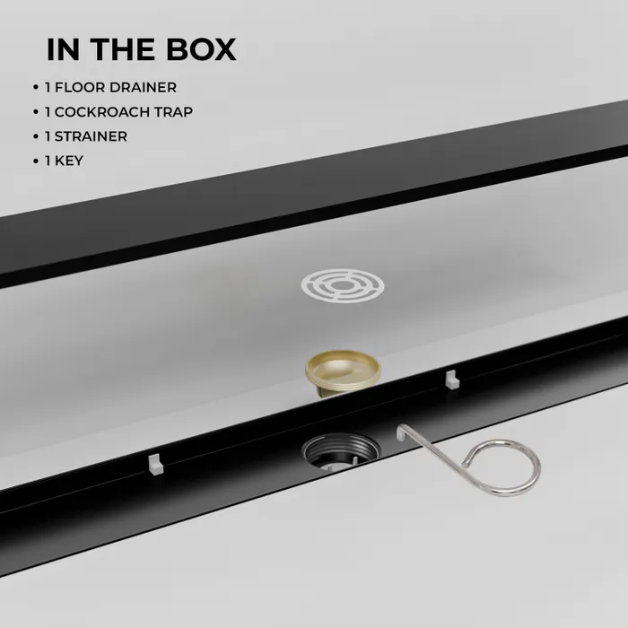 12 Inch Tile Centre Hole Floor Drain Black for Bathroom Gravity Bath