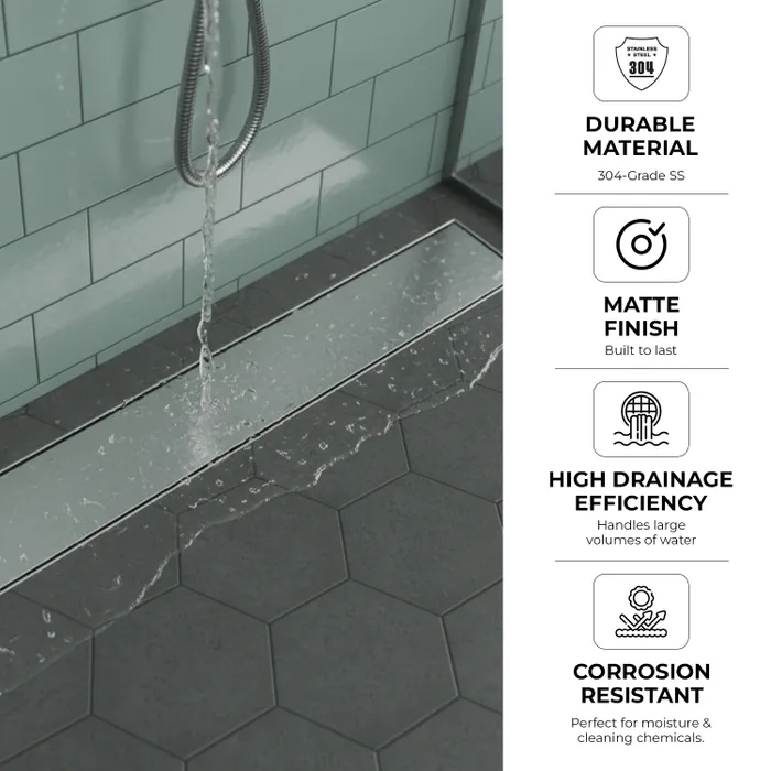 12 Inch Tile Centre Hole Floor Drain Gun Grey for Bathroom Gravity Bath