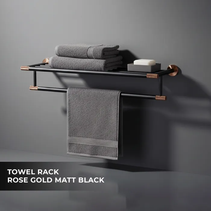 Towel Rack  Bachelor Rose Gold Matt Black