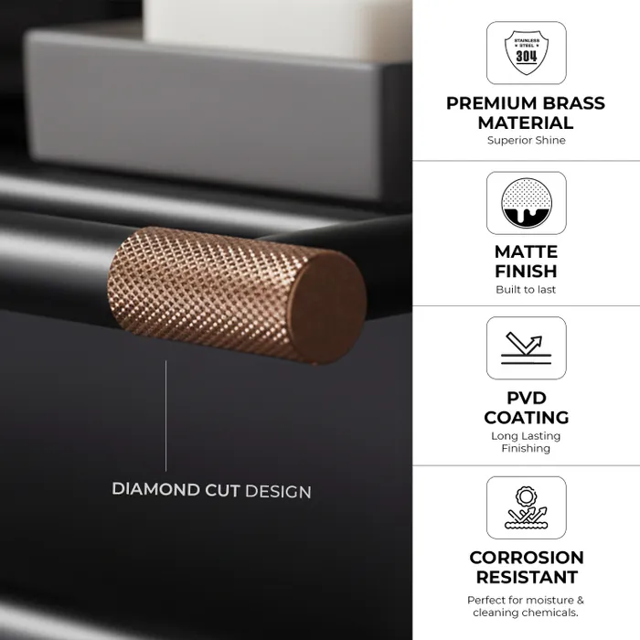 Towel Rack  Bachelor Rose Gold Matt Black