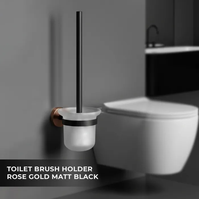 Toilet Brush Holder Bachelor Rose Gold Matt Black