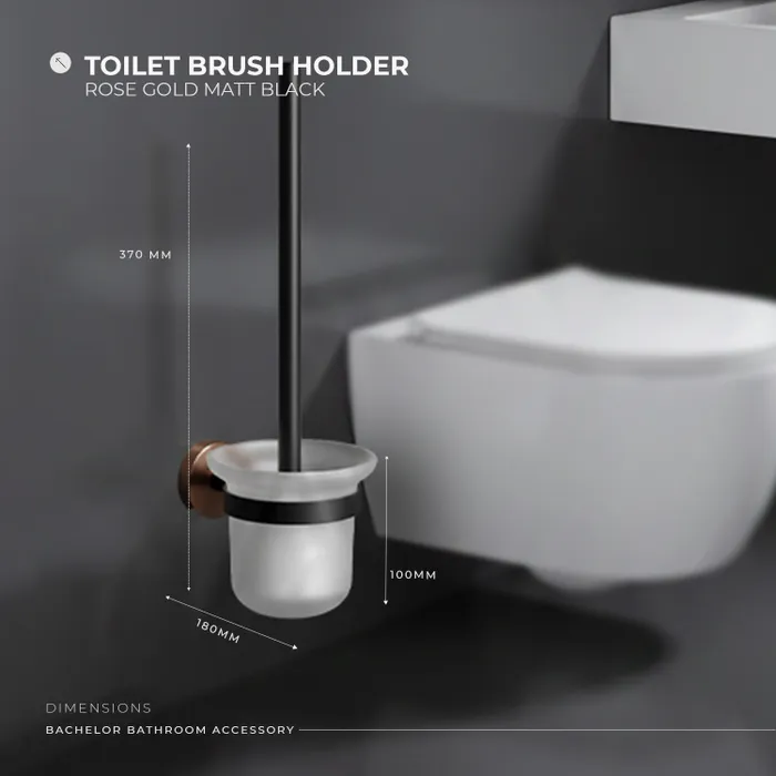 Toilet Brush Holder Bachelor Rose Gold Matt Black