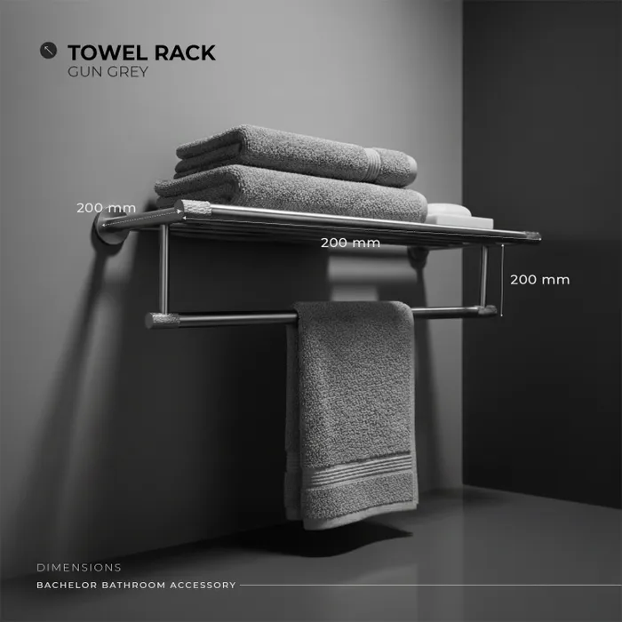 Towel Rack  Bachelor Gun Grey