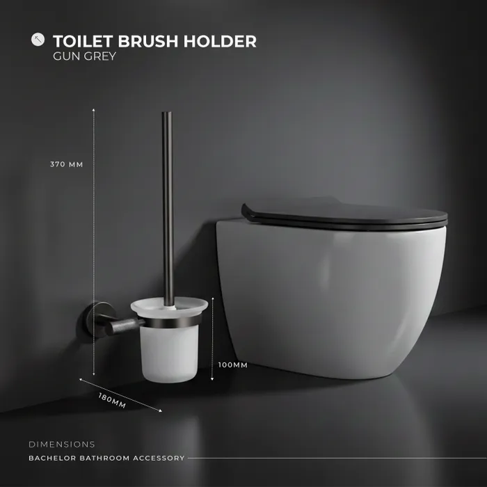 Toilet Brush Holder  Bachelor Gun Grey