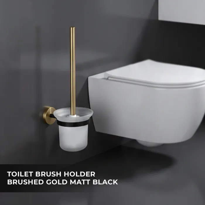 Toilet Brush Holder  Bachelor Brushed Gold Matt Black