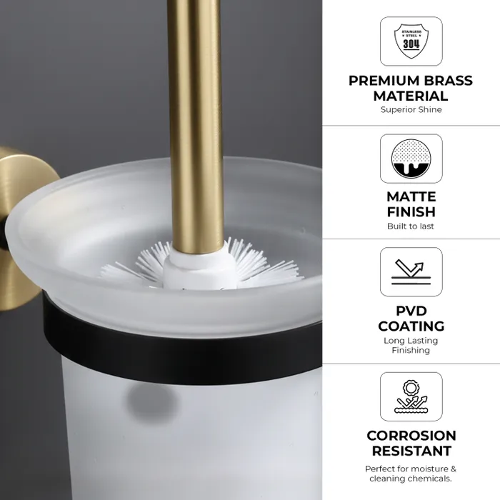 Toilet Brush Holder  Bachelor Brushed Gold Matt Black