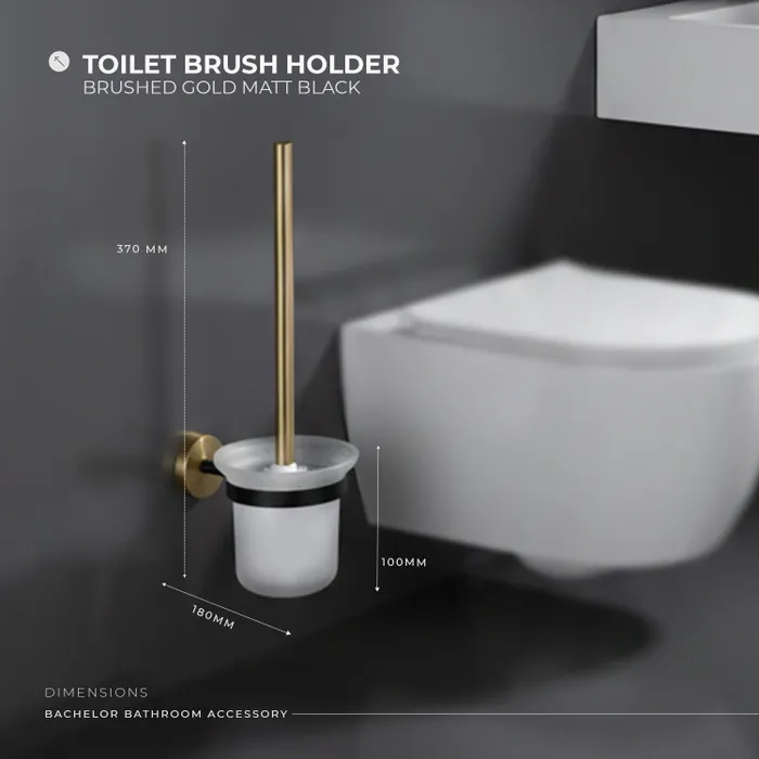 Toilet Brush Holder  Bachelor Brushed Gold Matt Black
