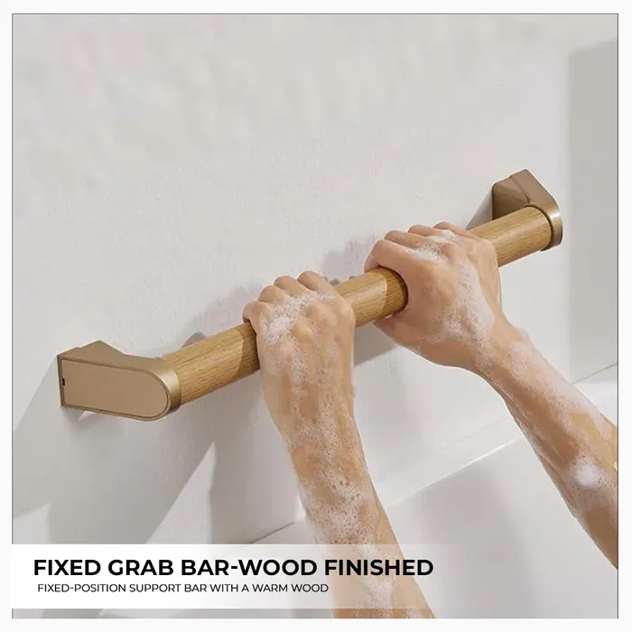 Fixed Grab Bar-Wood Finished