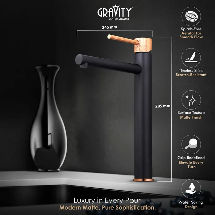 Single Lever Basin Mixer Black