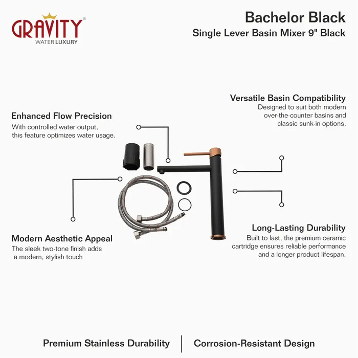 Single Lever Basin Mixer Black