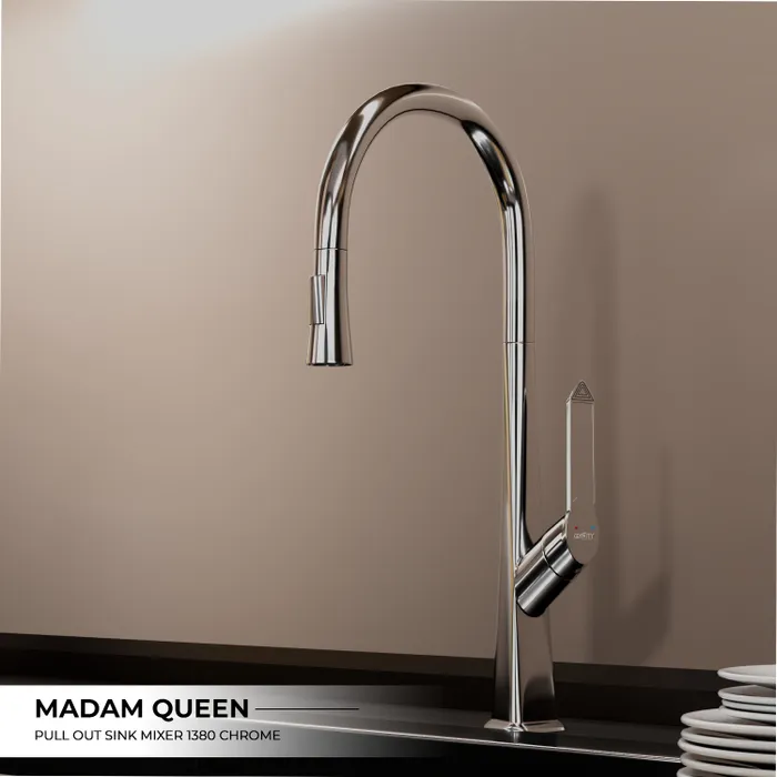 SS 304 Pull Out Sink Mixer 1380 Chrome