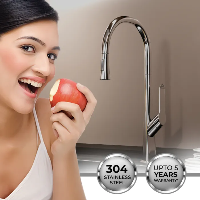 SS 304 Pull Out Sink Mixer 1380 Chrome