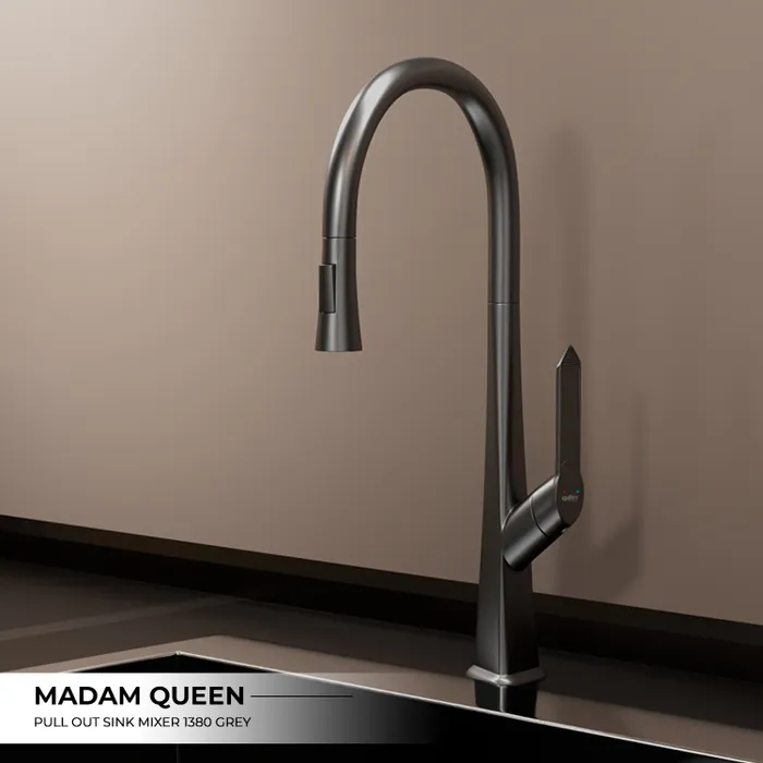 SS 304 Pull Out Sink Mixer 1380 Grey