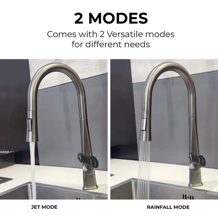 SS 304 Pull Out Sink Mixer 1380 Grey