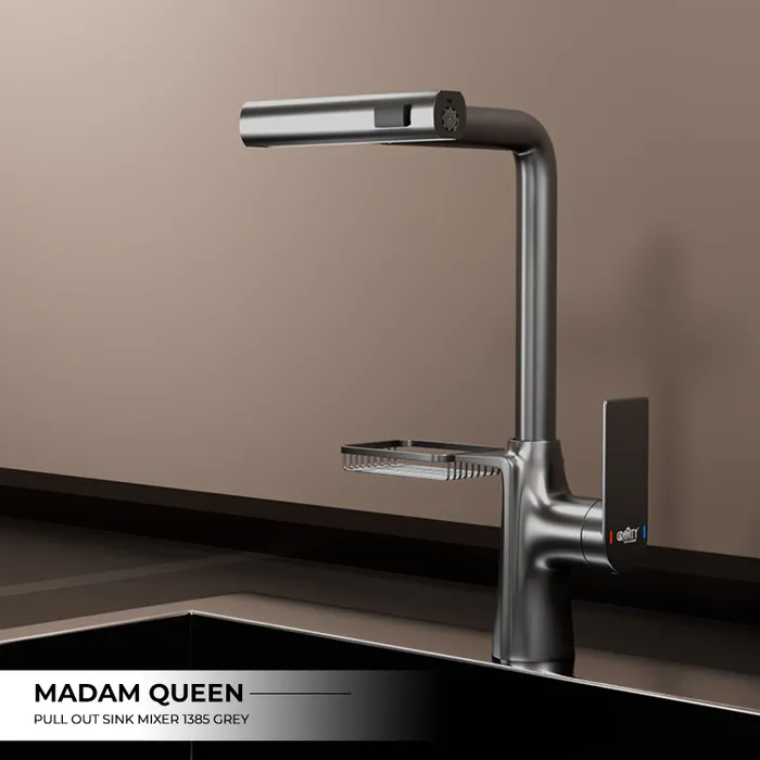 SS 304 Pull Out Sink Mixer 1385 Grey