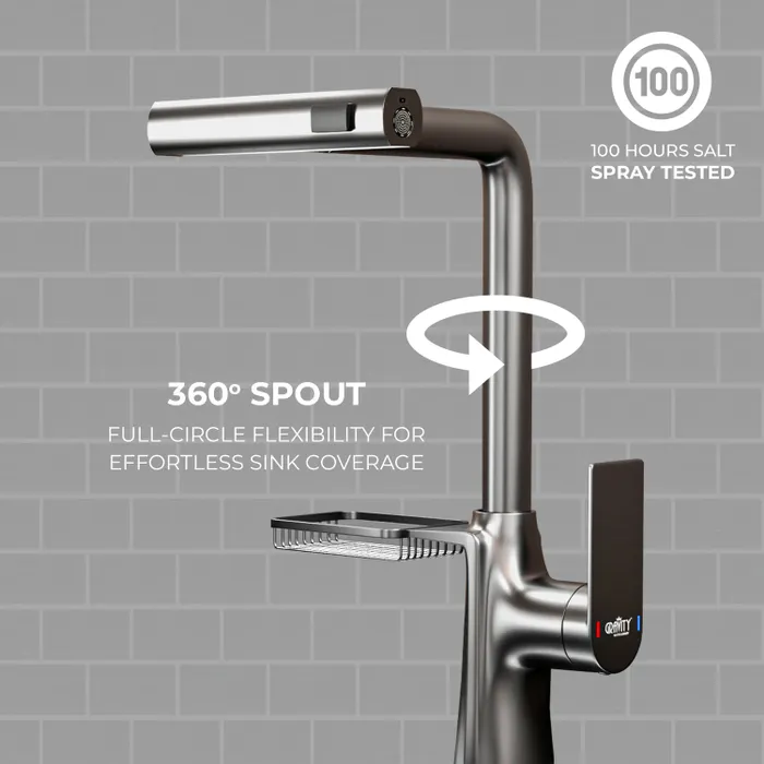 SS 304 Pull Out Sink Mixer 1385 Grey