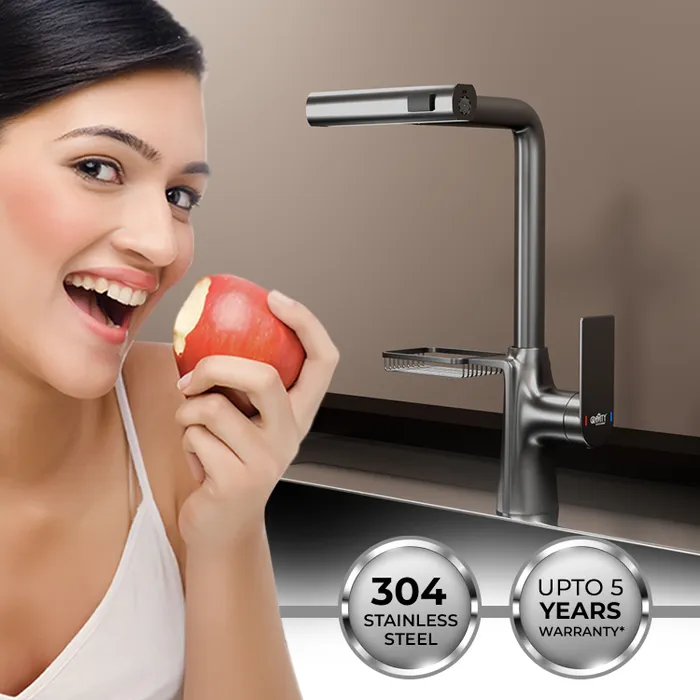SS 304 Pull Out Sink Mixer 1385 Grey