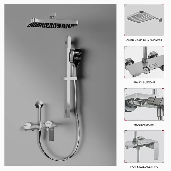 Harmony Pendle Wall Mixer Telephonic 3 Outlet Chrome