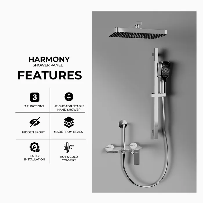 Harmony Pendle Wall Mixer Telephonic 3 Outlet Chrome