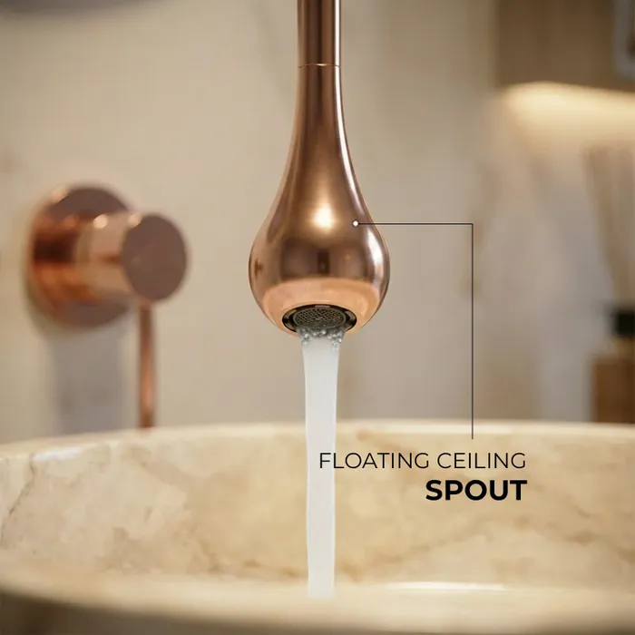 Ceiling Mounted Wall Control Faucet Tap Rose Gold