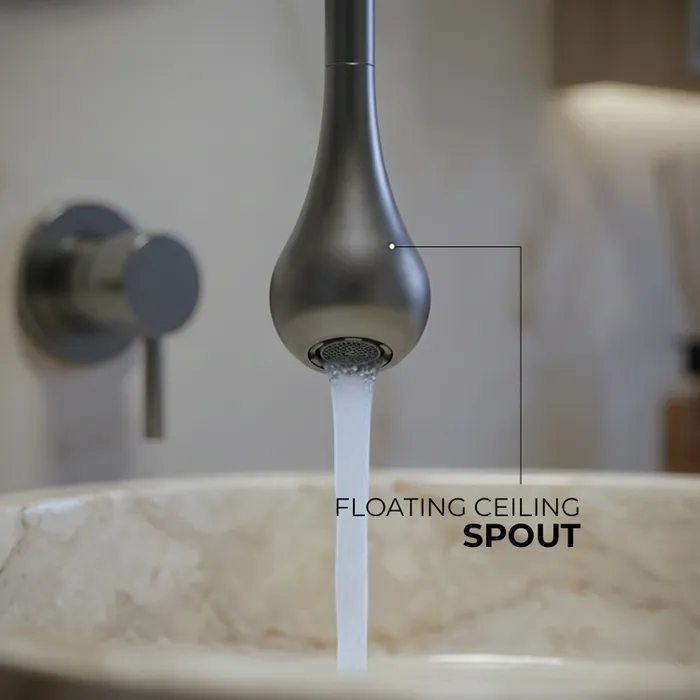 Ceiling Mounted Wall Control Faucet Tap Grey