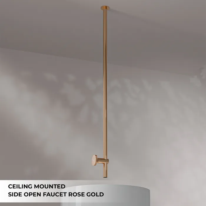 Ceiling Mounted Side Open Faucet Tap Rose Gold