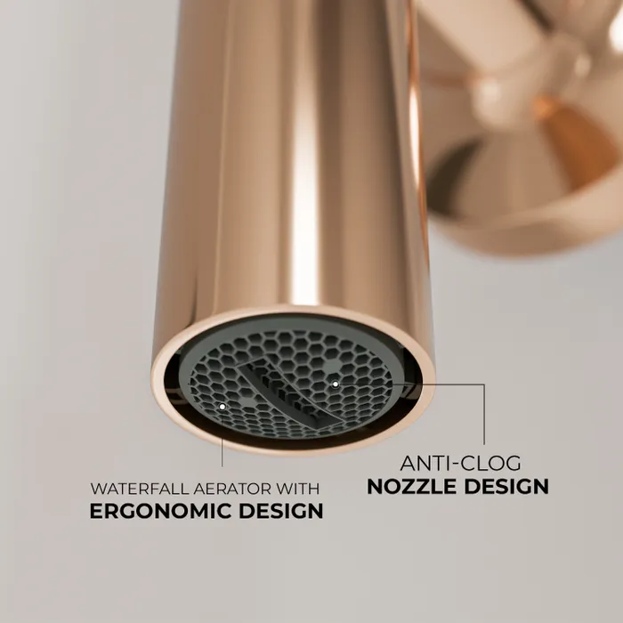 Ceiling Mounted Side Open Faucet Tap Rose Gold