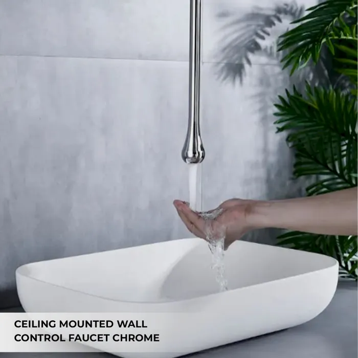 Ceiling Mounted Wall Control Faucet Tap Chrome