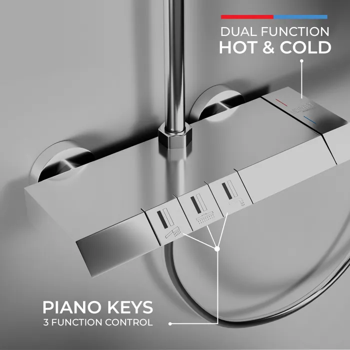 Harmony Canvas Wall Hot And Cold Mixer Telephonic 3 Outlet Brass Faucet/Sink Tap - Chrome