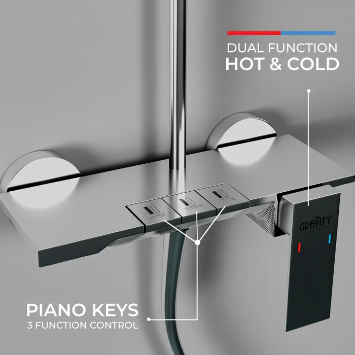 Harmony Pendle Wall Mixer Telephonic 3 Outlet Chrome