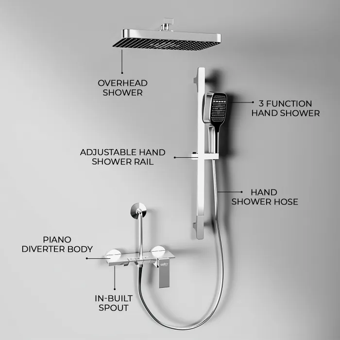 Harmony Pendle Wall Mixer Telephonic 3 Outlet Chrome