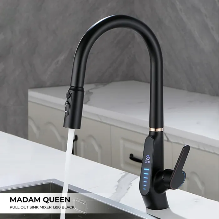 Madam Queen Pull out sink mixer 1390 black