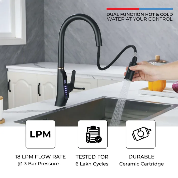 Madam Queen Pull out sink mixer 1390 black
