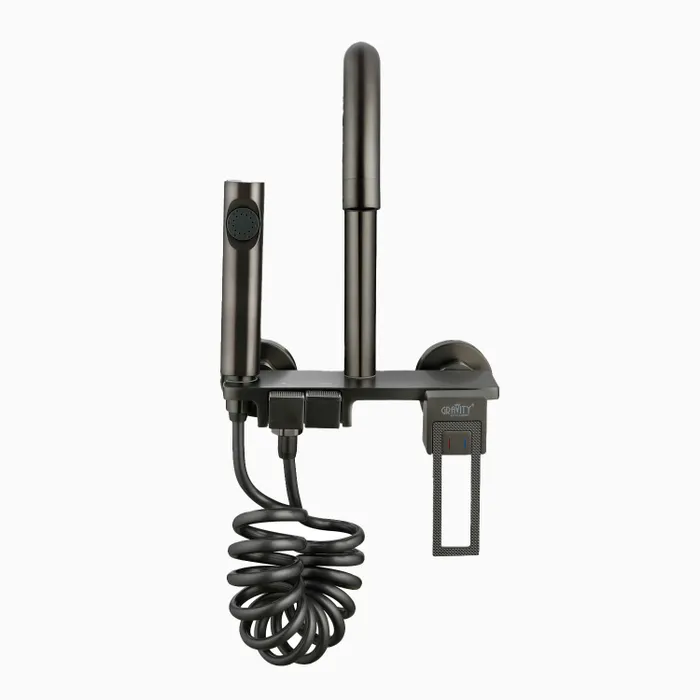 Wall Mounted Sink Mixer With Health Faucet Grey Necklace