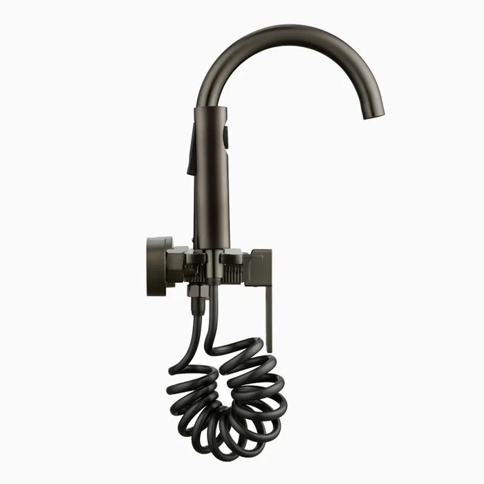 Wall Mounted Sink Mixer With Health Faucet Grey Necklace