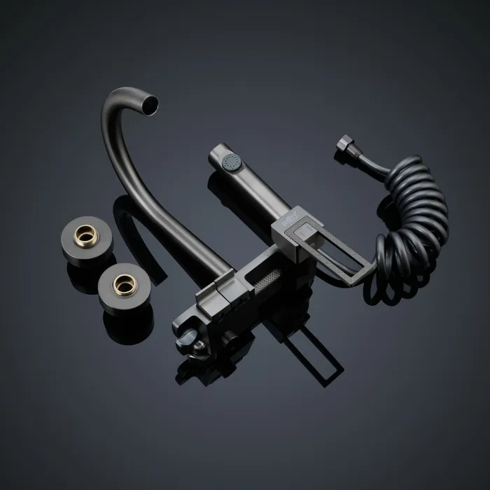 Wall Mounted Sink Mixer With Health Faucet Grey Necklace