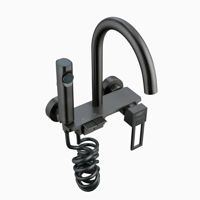 Wall Mounted Sink Mixer With Health Faucet Grey Necklace